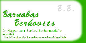 barnabas berkovits business card